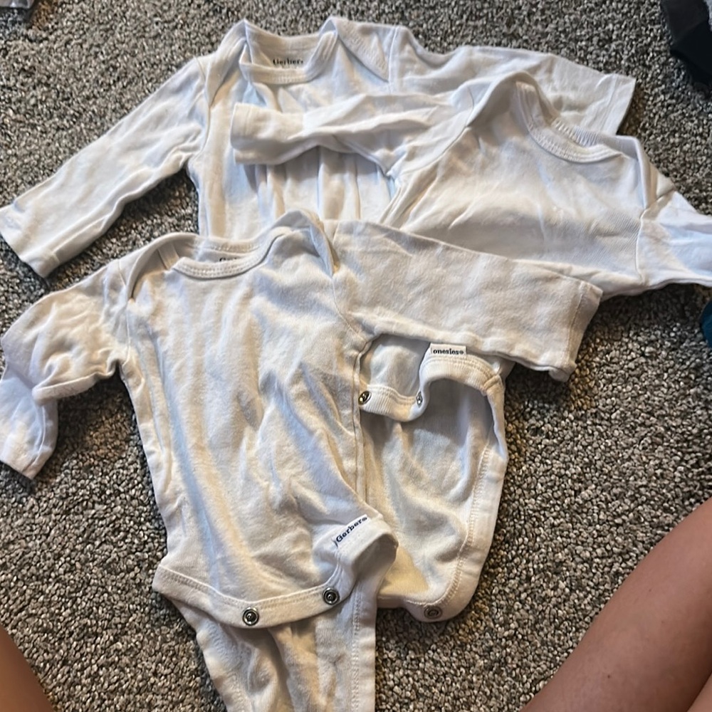 Gerber White Bodysuit One Pieces Soft Cotton
